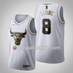 Chicago Bulls Zach LaVine 8 Nike 2019-2020 Valkoinen Golden Edition Miesten Pelipaidat Swingman 